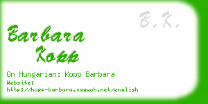 barbara kopp business card